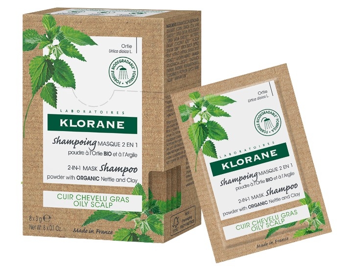 Klorane Shampoo Maschera 2 in 1 per Capelli 8 Bustine da 3g