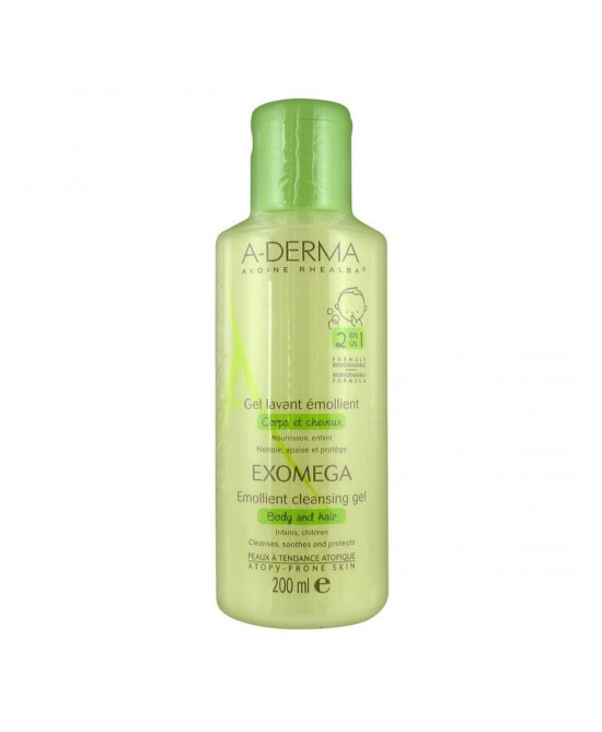 A-Derma Exomega Gel Corpo e Capelli 2in1 Neonati Bambini 200 ml