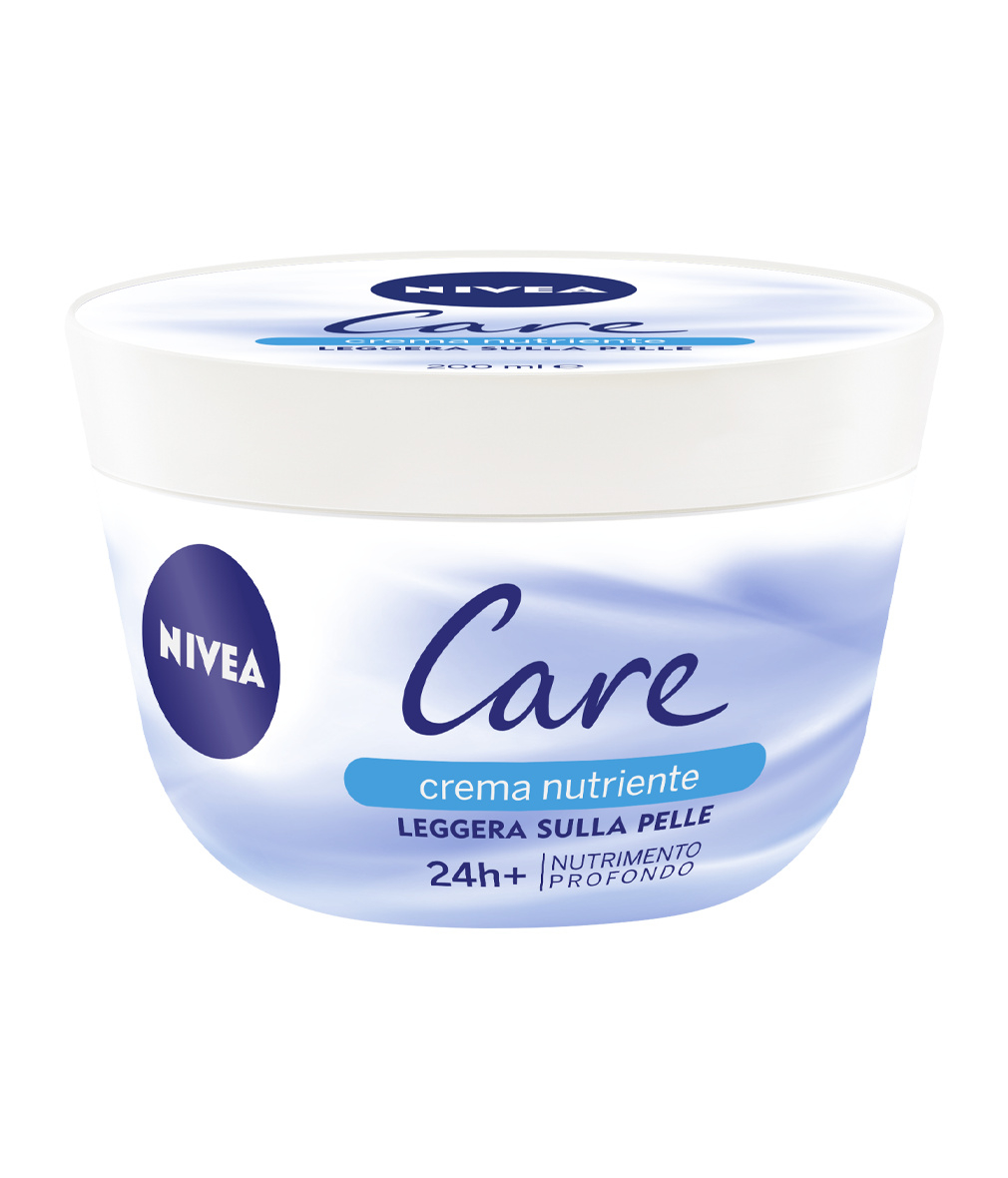 Nivea Care Crema Nutriente 200 ml, Crema idratante corpo, viso e mani per un nutrimento profondo 24h