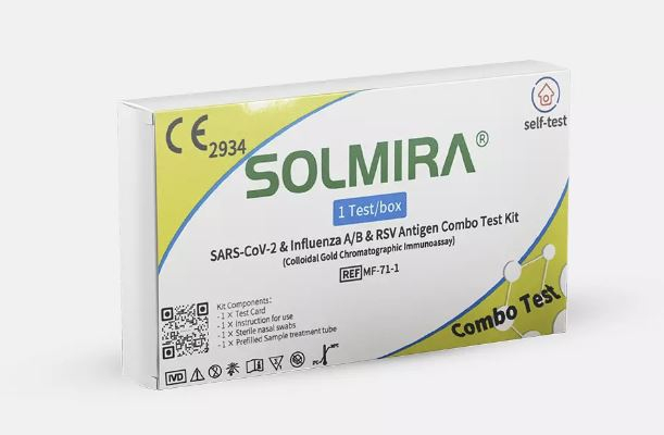 SOLMIRA COMBOTEST 4 in 1 TAMPONE INFLUENZA A-B, COVID, RSV 1 PEZZO