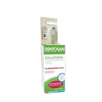 Dentosan Specialist Collutorio Trattamento Mese 0,12% Clorexidina 200 ml SPECIAL PACK con SPAZZOLINO MORBIDO OMAGGIO