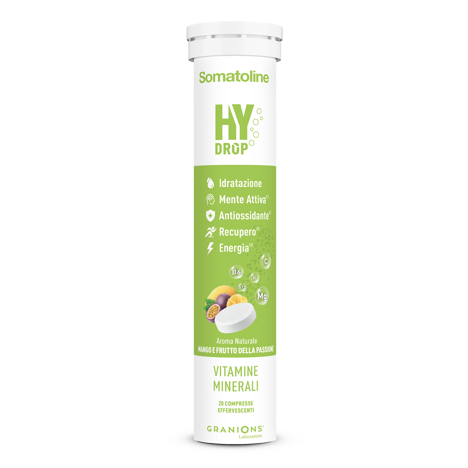 Somatoline SkinExpert Hydrop 20 Compresse Effervescenti Gusto Mango & Passion Fruit - Integratore Per Il Metabolismo Energetico
