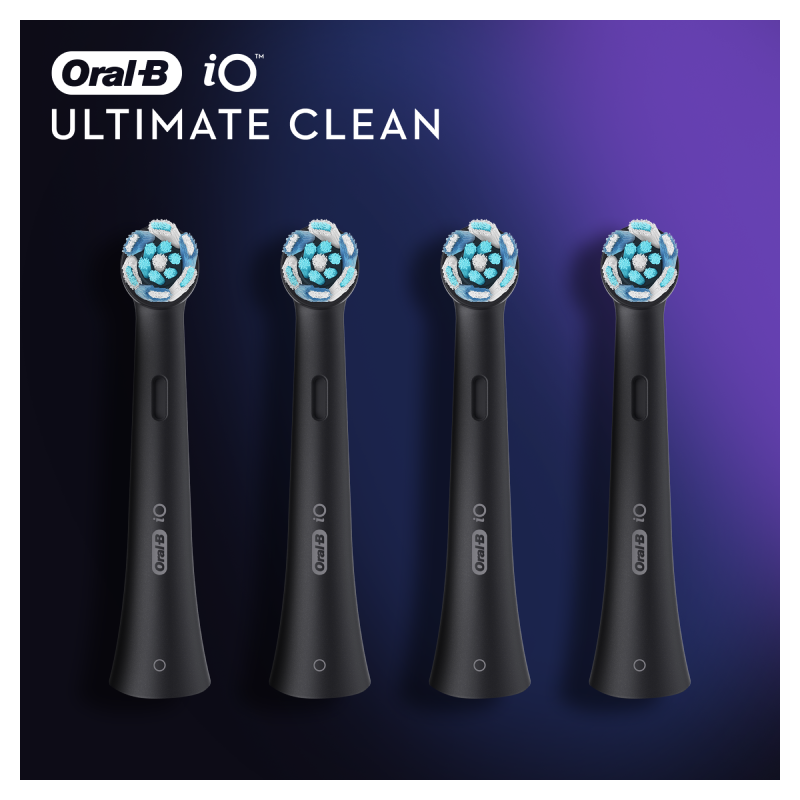 Testine Di Ricambio Nere Oral-B iO Ultimate Clean, 4 Pezzi