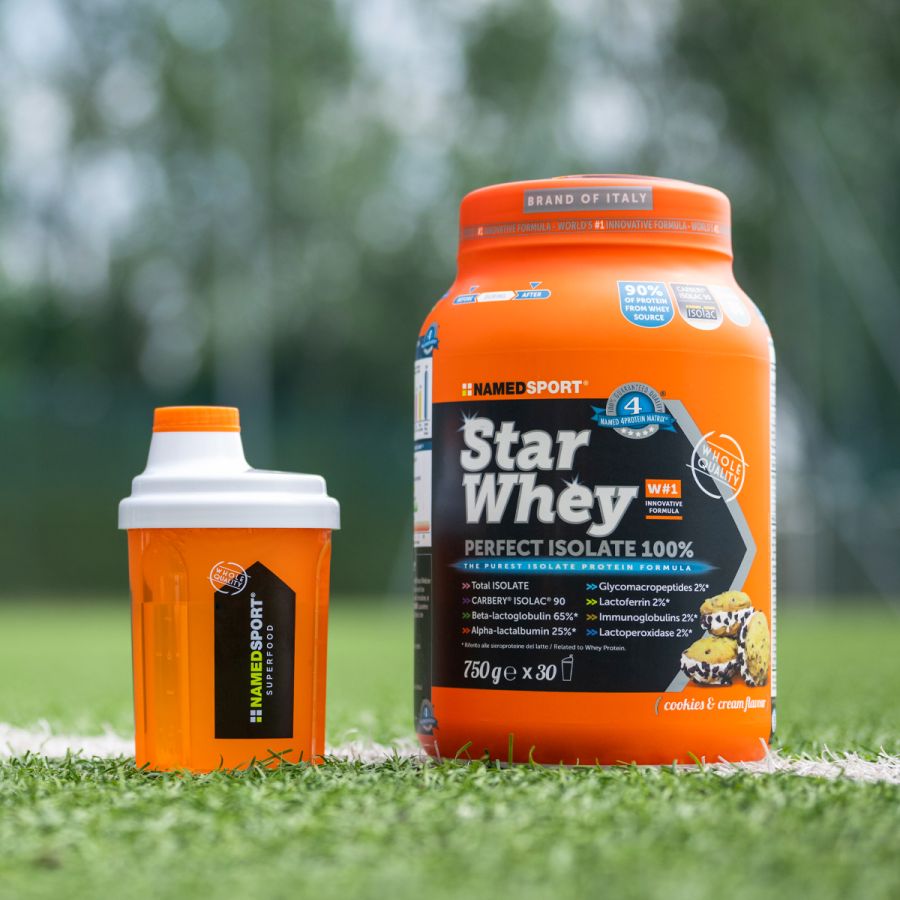 Named Sport - Star Whey Isolate Gusto Cookies & Cream 750 g - Proteine Isolate Del Siero Del Latte In Polvere