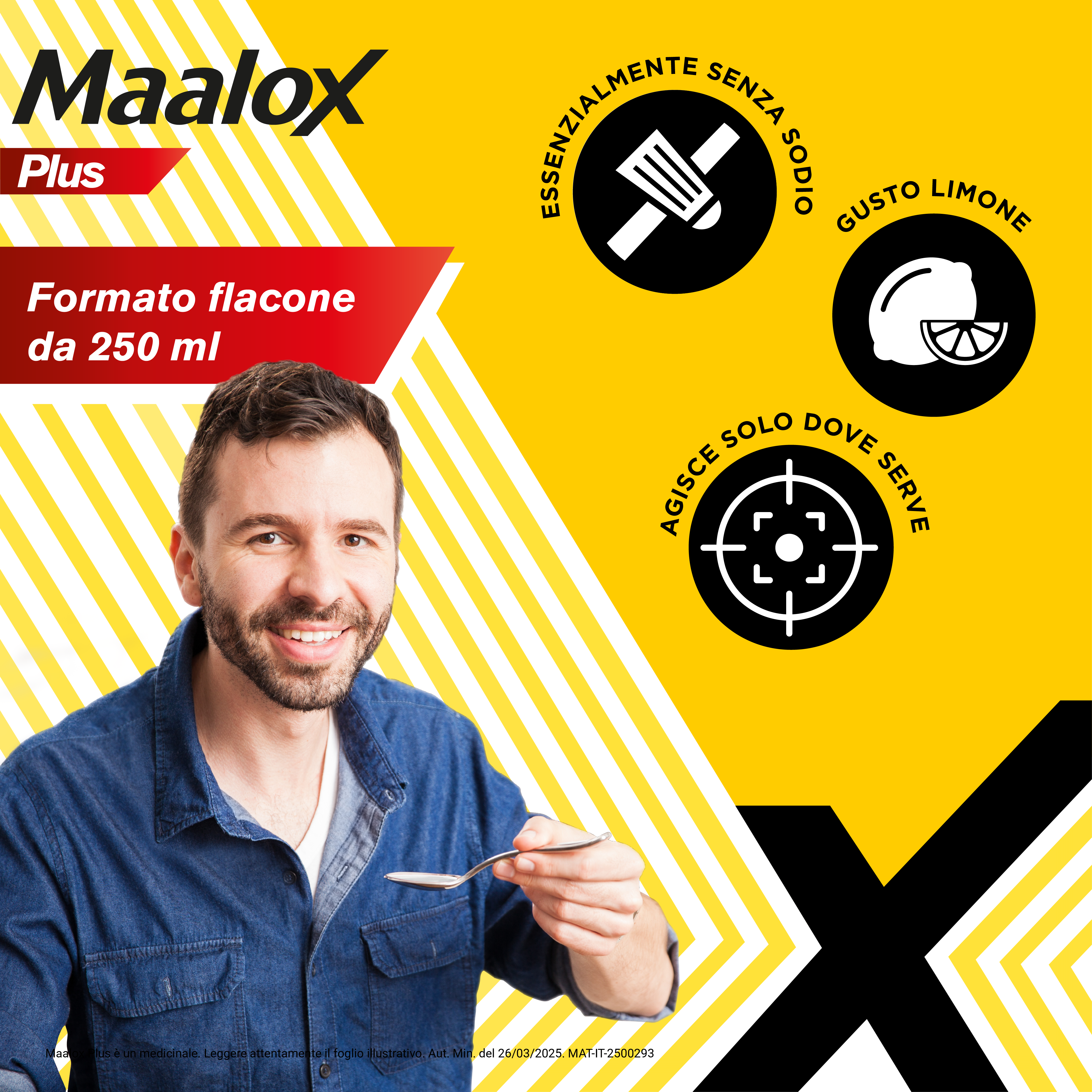 Maalox Plus sospensione orale, contro bruciore e acidità di stomaco, 250 ml