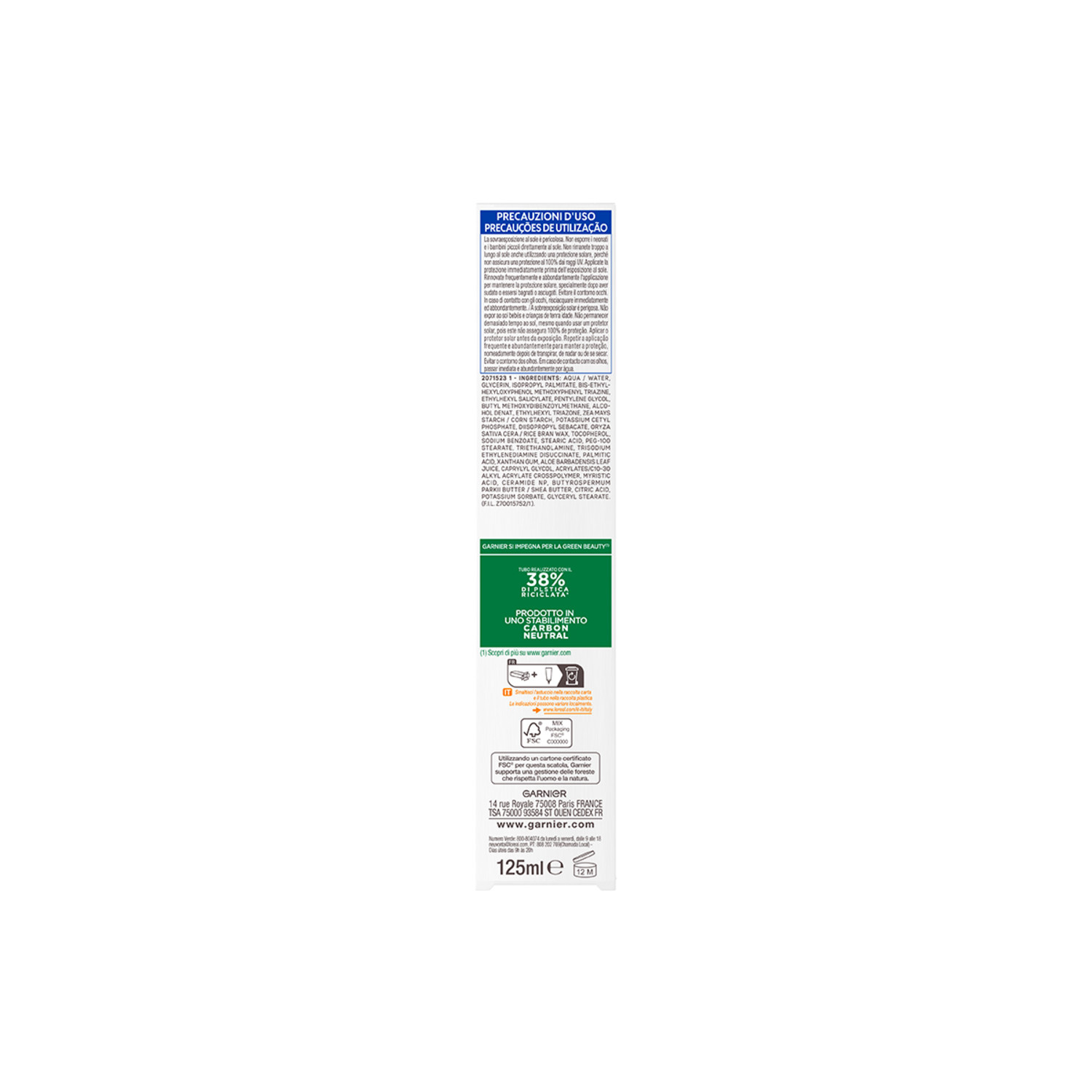 GARNIER AMBRE SOLAIR ADVANCED SENSITIVE BODY SERUM SPF 50+