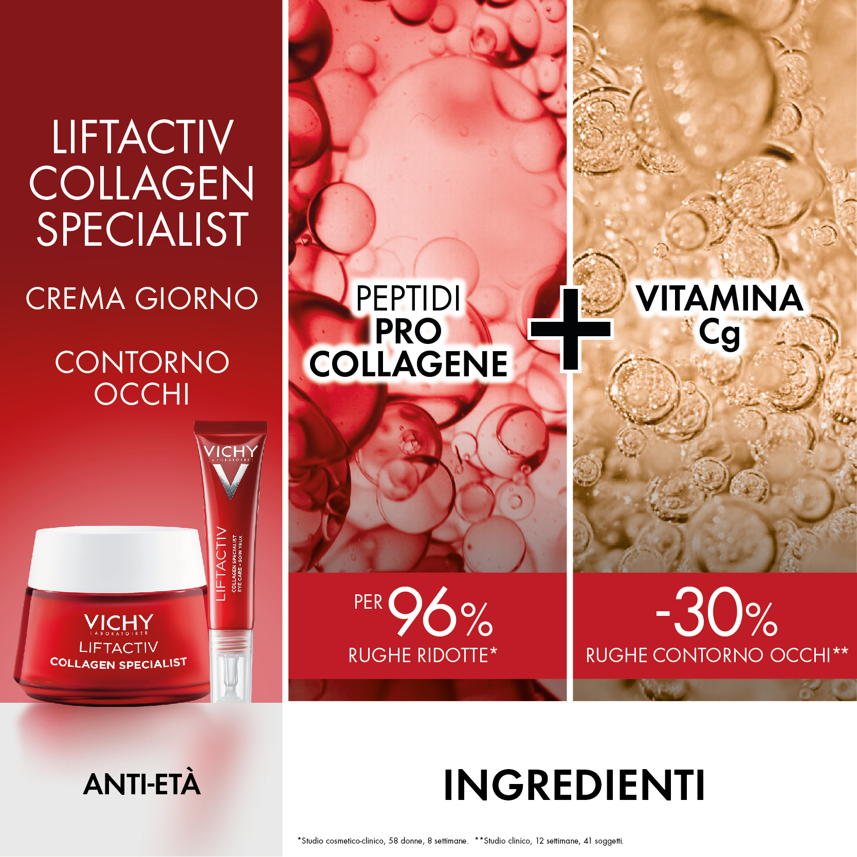 Vichy Pochette Regalo per un effetto Anti-Età Global con Crema Giorno Liftactiv Collagen Specialist 50 ml + Contorno Occhi 15 ml