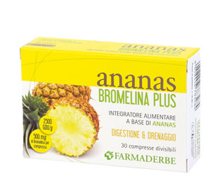 Ananas Bromelina Plus drenante CELLULITE, microcircolo, digestione 30 compresse