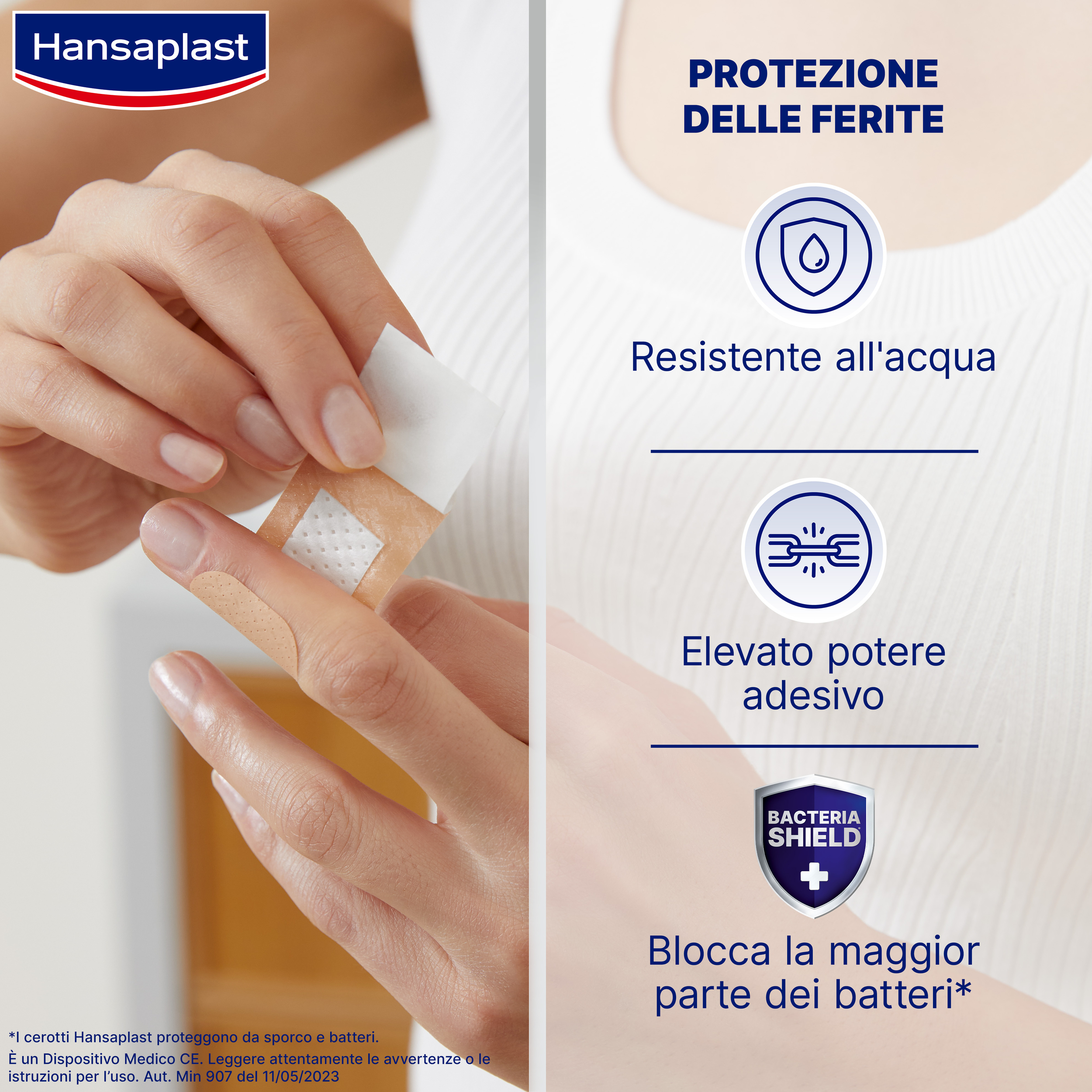 Hansaplast Cerotti Universal, Impermeabili e traspiranti per tutte le ferite, 20 pezzi in 4 formati