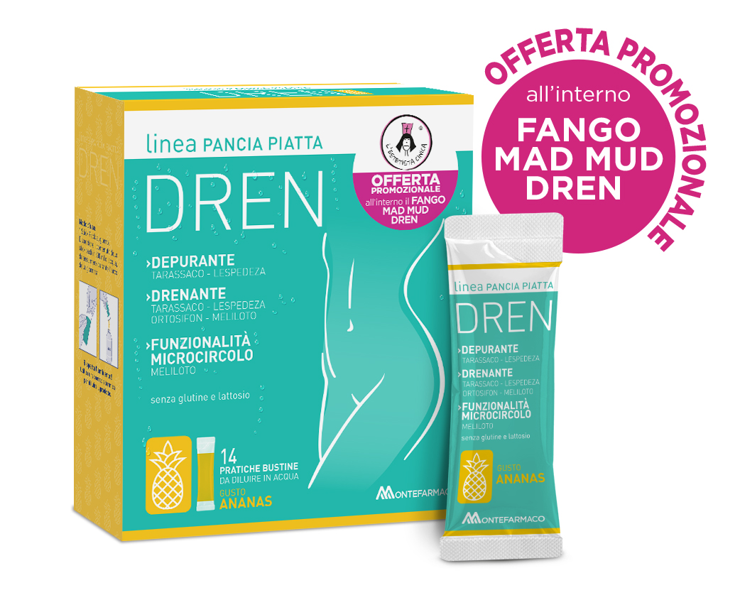 PANCIA PIATTA DREN ANANAS 14BUSTE  + MAD MUD DREN OMAGGIO