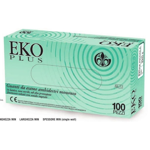 EKO PLUS  GUANTI IN LATTICE non sterili ad alta protezione 100pz TAGLIA S
