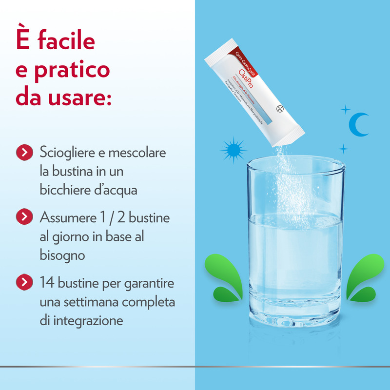 Gyno-CanesCystil Integratore Alto Dosaggio D-Mannosio per il Benessere Delle Vie Urinarie e Mantenimento della Flora Intestinale, gusto tè verde, gelsomino e agrumi, 14 bst