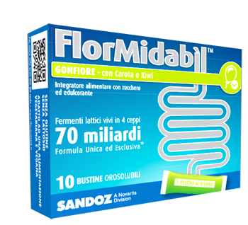 FlorMidabil Gonfiore Integratore Contro Gas Intestinali 10 Bustine Stick