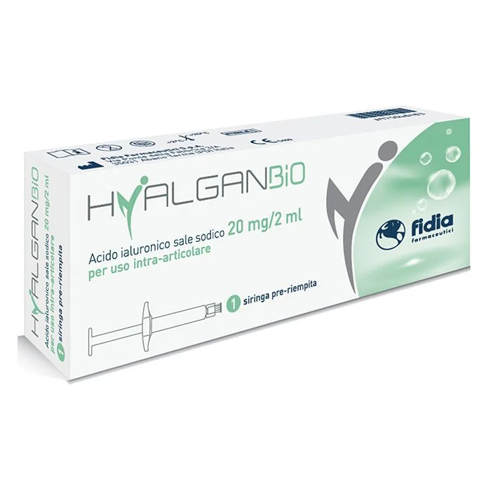 HyalganBio - Siringa intra-articolare a base di acido ialuronico - 20 mg - 2 ml - Confezione Italiana Originale