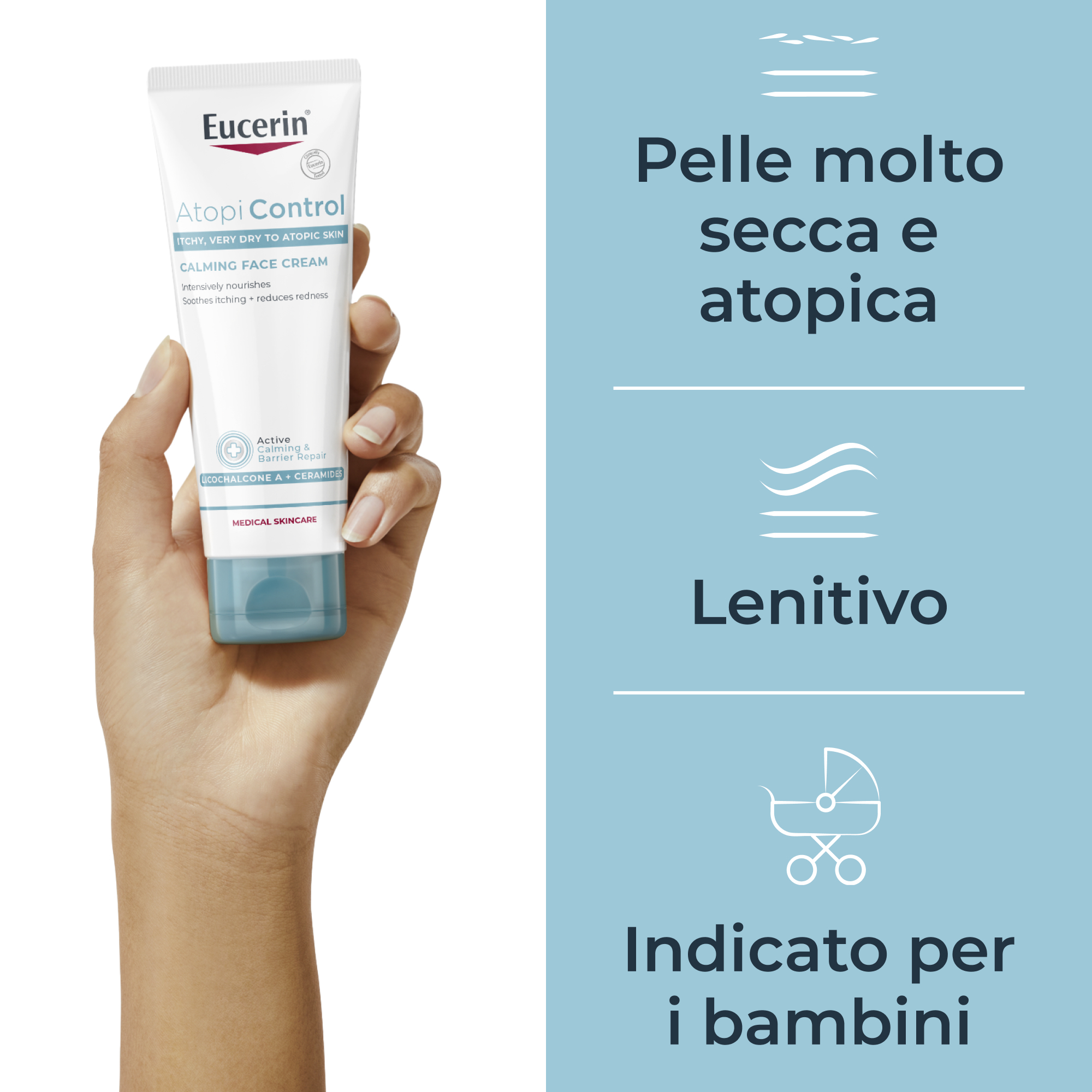 Eucerin AtopiControl Crema Viso Anti-prurito Pelle Atopica 50 ml