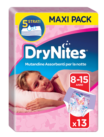 Huggies Drynites Mutandine Assorbenti Ragazze 8-15 Anni 13 Pezzi
