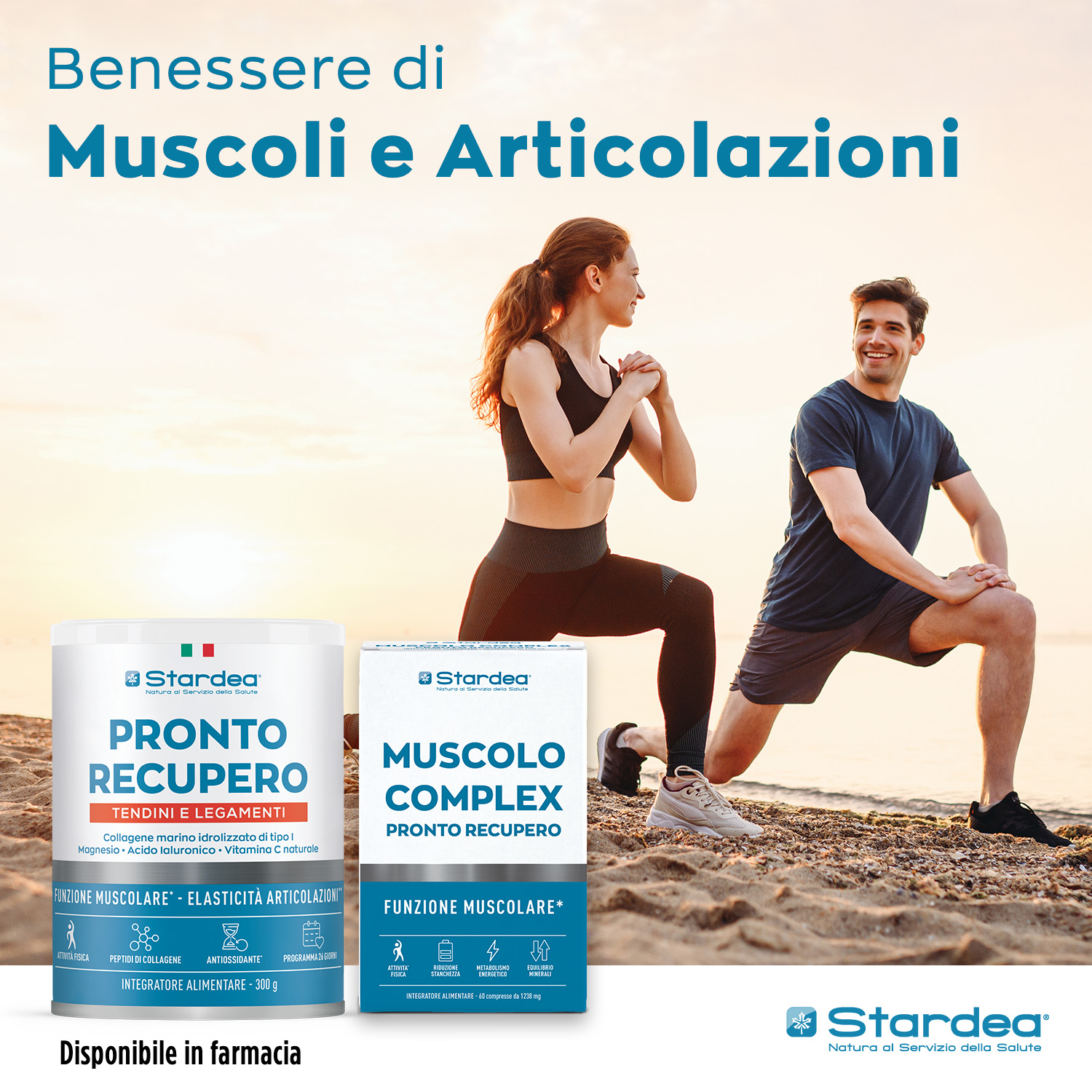 STARDEA PRONTO RECUPERO TENDINI E LEGAMENTI POLVERE - Integratore in polvere a base di collagene marino di tipo 1, Magnesio e Acido ialuronico  - Funzione Muscolare, Elasticità delle articolazioni