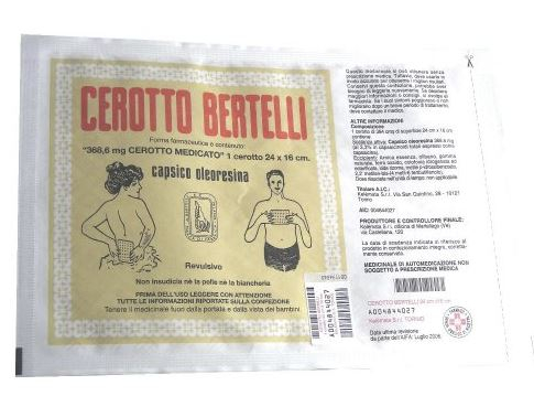 Cerotto Bertelli Grande 24 X 16 cm 368,6 mg Capsico Oleoresina 1 cerotto
