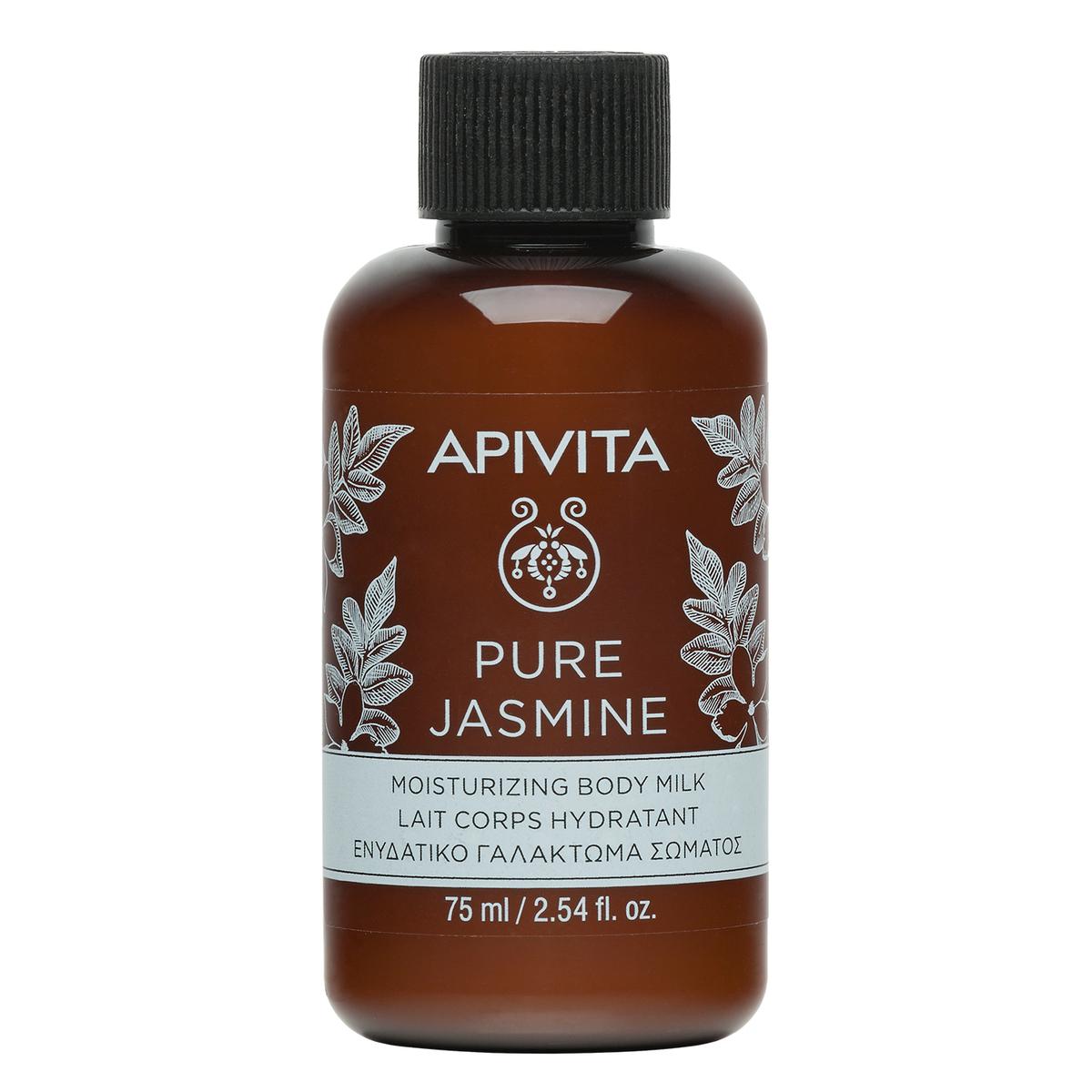 Apivita Pure Jasmine - Latte Idratante Delicato Corpo Con Oli Essenziali Al Gelsomino E Miele 75 ml