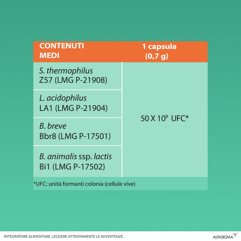 Yovis Caps, Probiotici per il Benessere Intestinale, 50 Miliardi di Fermenti Lattici Vivi, Senza Glutine e Lattosio, 10 Capsule deglutibili