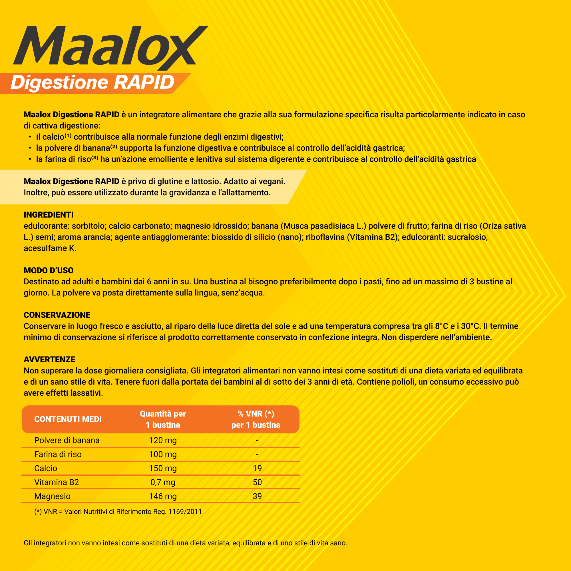 Maalox Digestione RAPID, Integratori, Cattiva Digestione, Acidità di Stomaco – Per Adulti e Bambini 6+, Gravidanza, Senza Glutine e Lattosio (20 Bustine) 