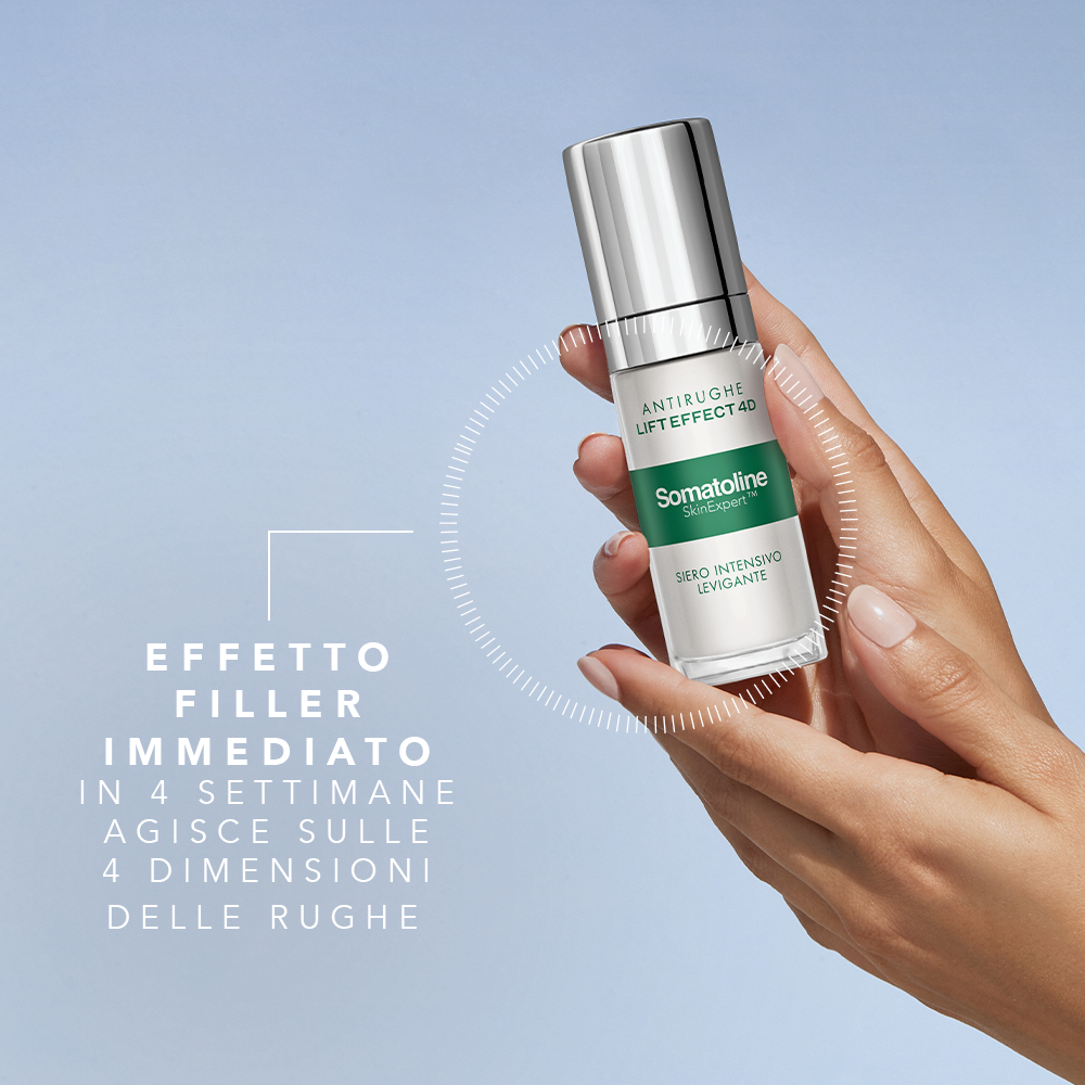 Somatoline SkinExpert, Lift Effect 4D Siero Intensivo Viso Filler Antirughe, Siero Viso   Anti-età,  Acido Ialuronico   30ml