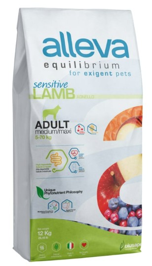 ALLEVA EQUILIBRIUM DOG SENSITIVE LAMB AND OCEAN FISH ADULT MEDIUM/MAXI KG 12 - P6012