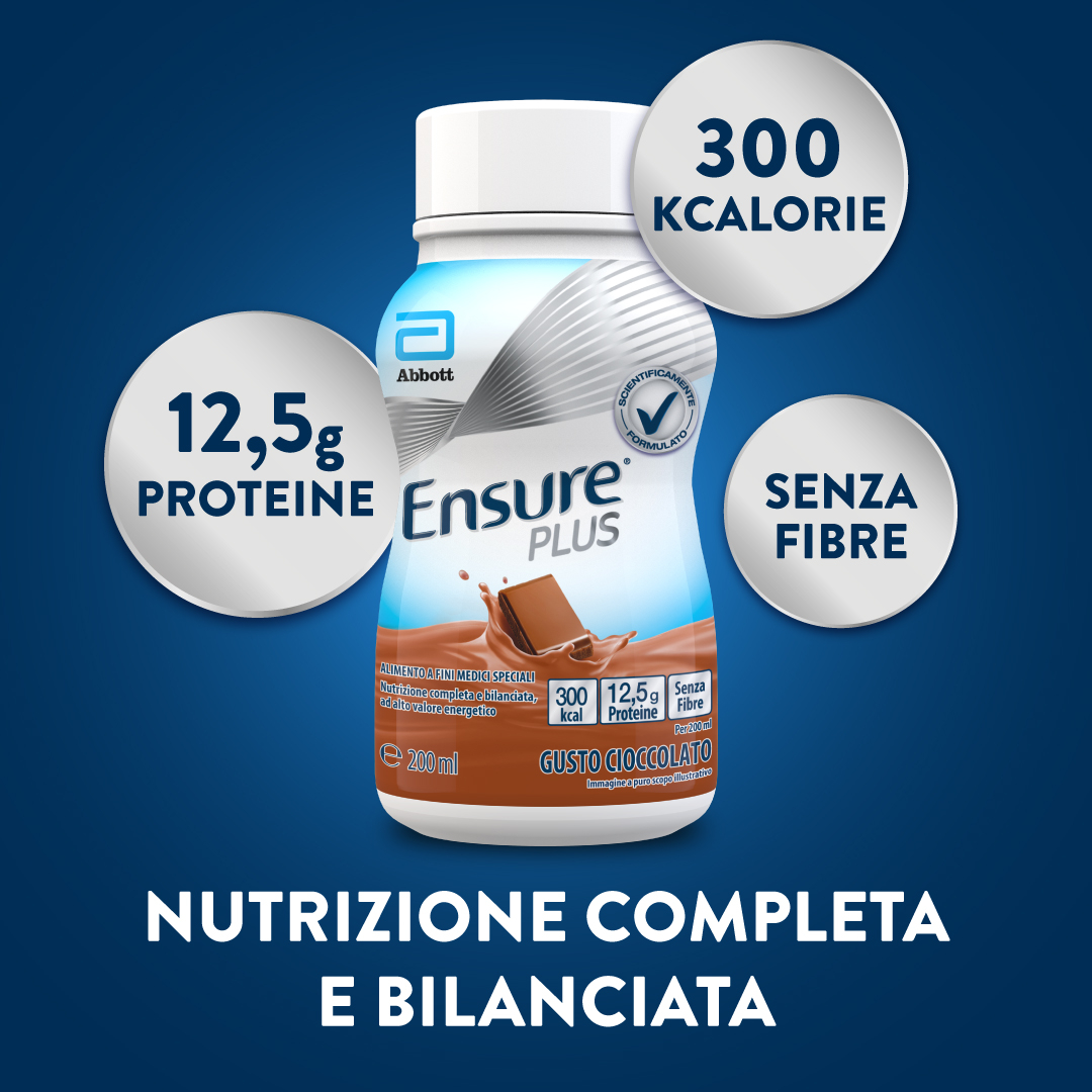 Ensure Plus Alimento a Fini Medici Speciali Ipercalorico Cioccolato 4x200ml
