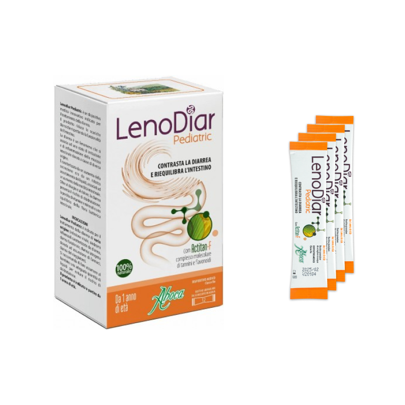 Aboca LenoDiar Pediatric - Diarrea Bambini 12 Bustine - DISPOSITIVO MEDICO Classe II