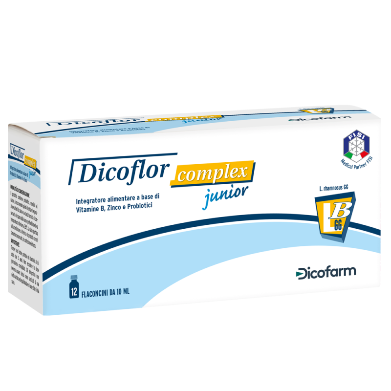 Dicoflor Complex Junior - Integratore di probiotici per bambini - 12 flaconcini 