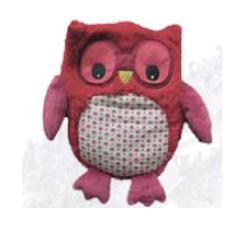 Warmies Gufo Hooty Rosso Rosa Peluche Riscaldabile