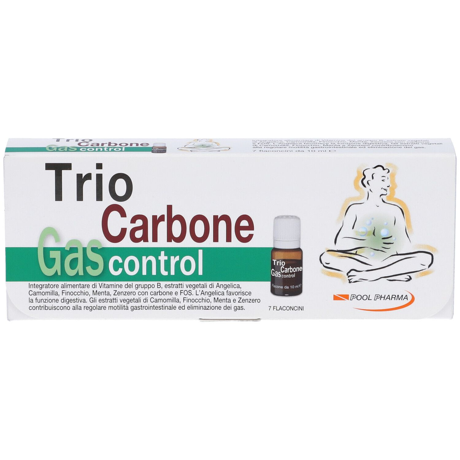 Trio carbone Gas Control 7 flaconcini 10mL