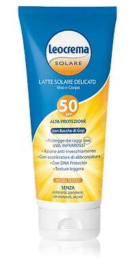 Leocrema Latte Solare Bacche Di Gojy SPF 50 Protezione Solare Anti Età 200 ml