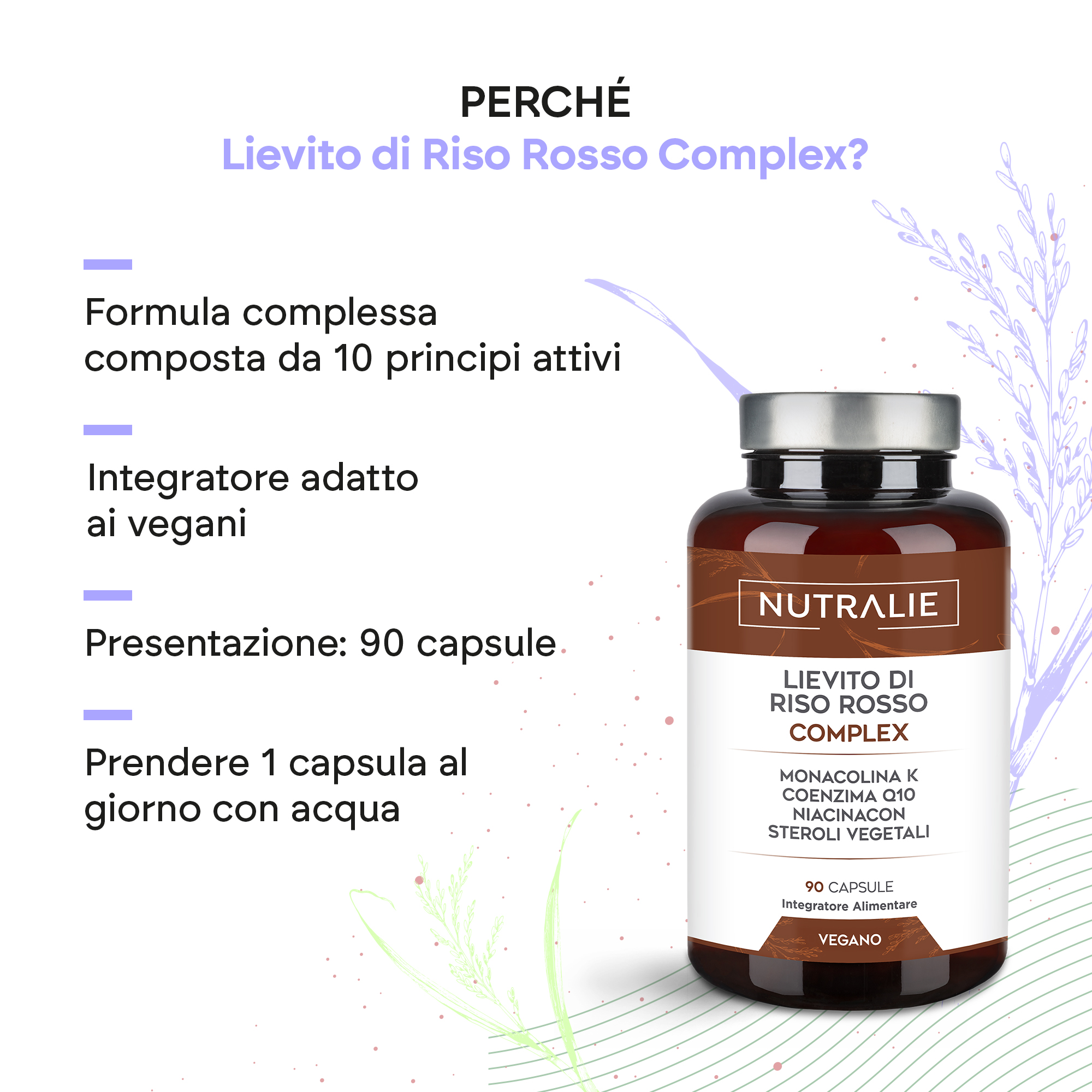 Nutralie Lievito Di Riso Rosso Complex 90 Capsule - Integratore Per Il Colesterolo