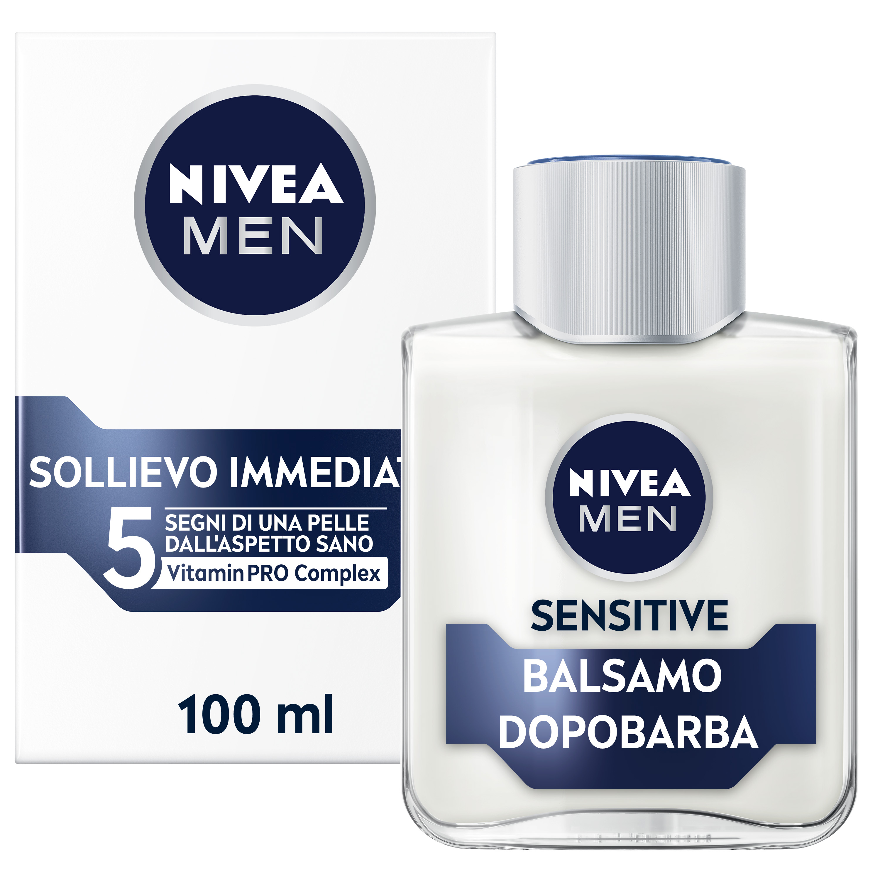 Nivea Men Sensitive Balsamo Dopobarba Uomo 100 ml, Dopobarba uomo lenitivo per pelli sensibili