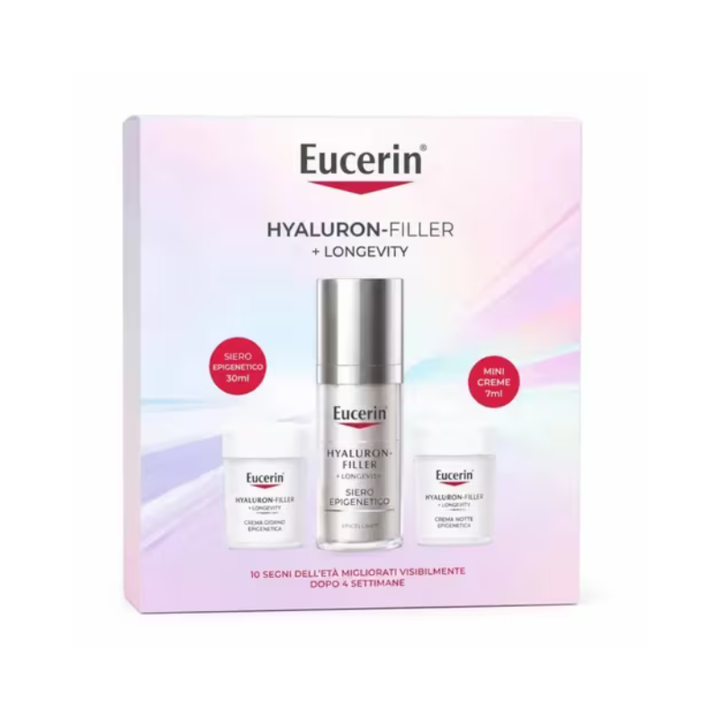 Eucerin Cofanetto Regalo Hyaluron-Filler + Longevity - Siero 30 ml + Crema Giorno 7 ml + Crema Notte 7 ml