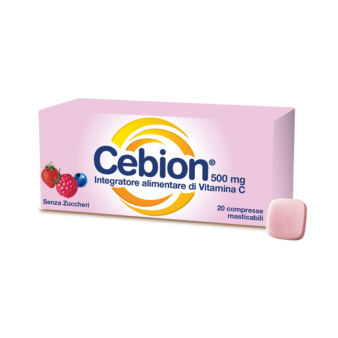 Cebion - Integratore di Vitamina C - 20 compresse masticabili - senza zucchero