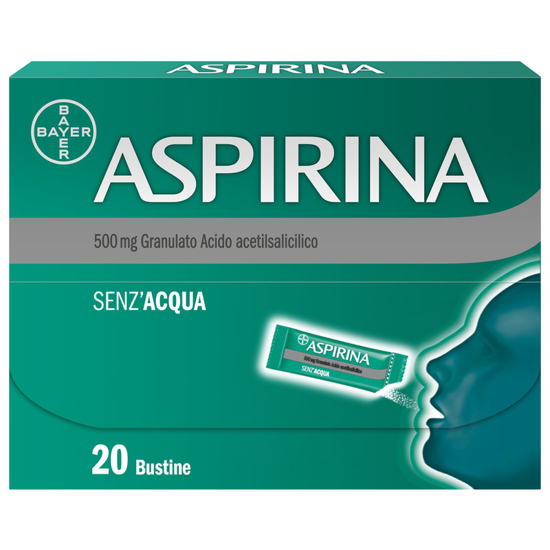 Aspirina in Granuli Senza Acqua, Antidolorifico e Antinfiammatorio contro Mal di Testa, Dolore e Infiammazione,  Aroma Cola, 20 Buste orosolubili
