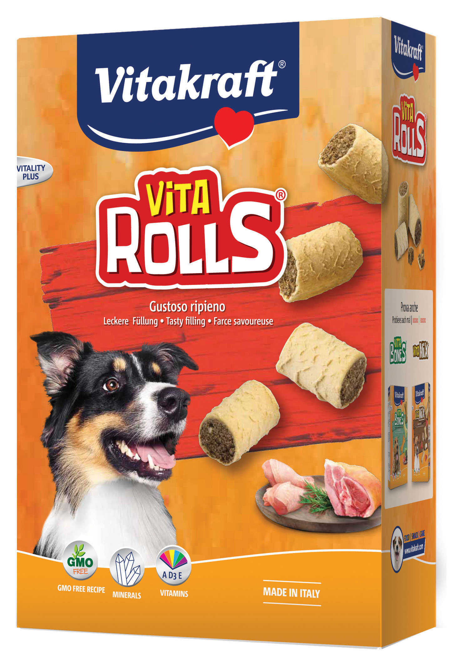 VITAKRAFT CANE BISCOTTI VITA ROLLS RIPIENO CARNE 400GR