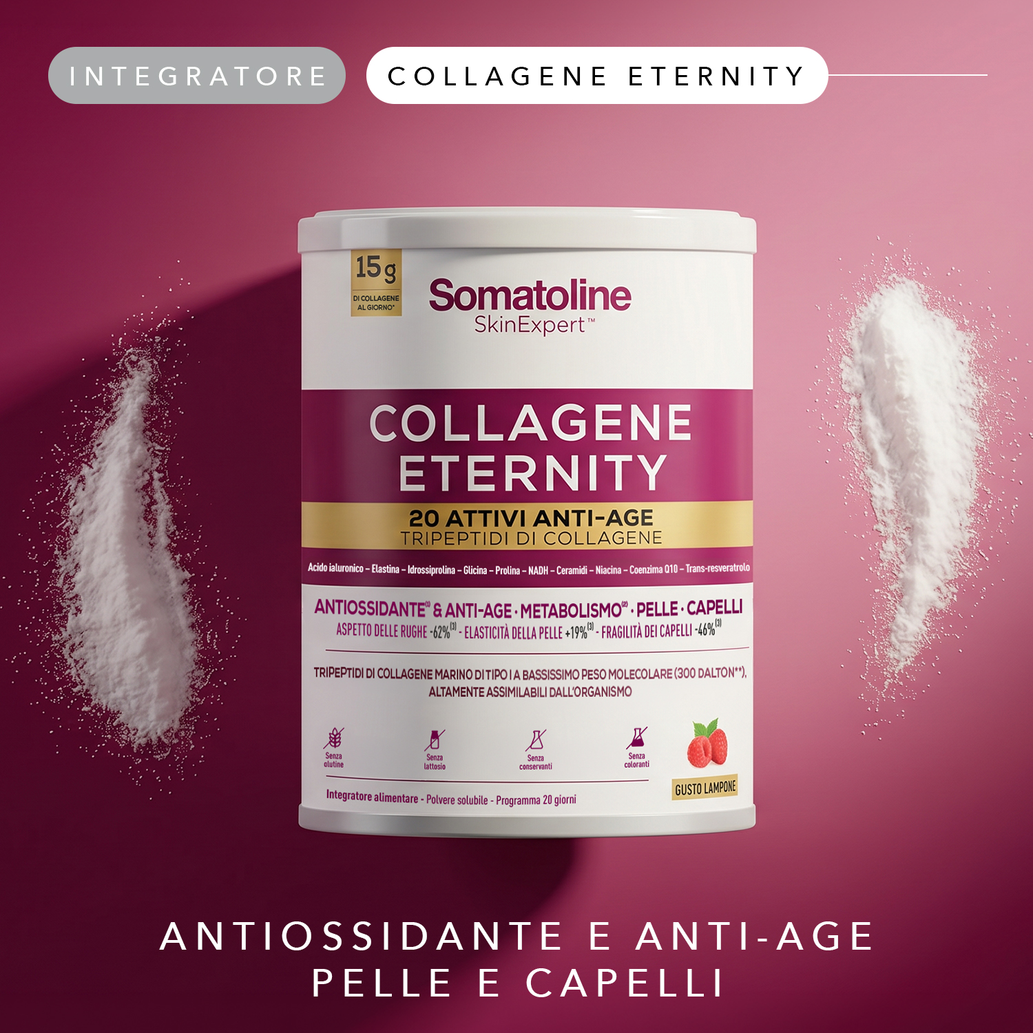 Somatoline SkinExpert Collagene Eternity 309 g Gusto Lampone - Integratore Antiossidante