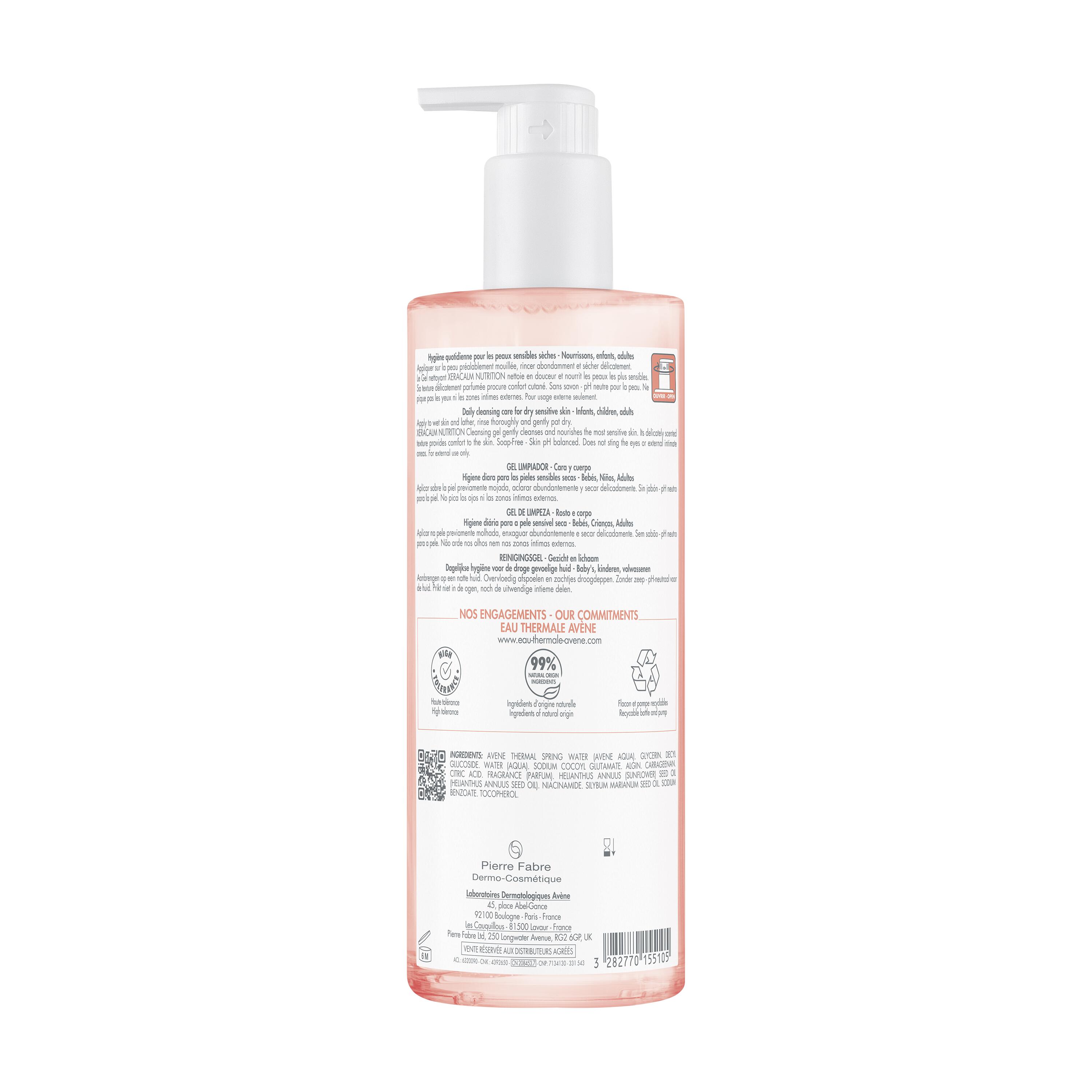 Avène Xeracalm Nutrition - Gel Detergente Nutriente Per Pelle Sensibile E Secca 500 ml