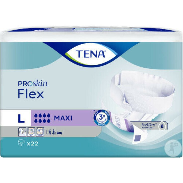TENA Flex Maxi - Pannolini assorbenti a cintura per perdite urinarie Taglia L 22 pezzi