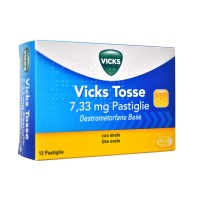 Vicks Tosse 7,33 mg Destrometorfano Miele 12 Pastiglie 