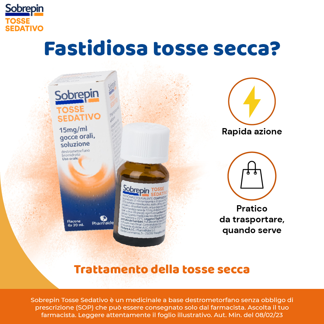 SOBREPIN TOSSE SECCA SEDATIVO SOLUZIONE ORALE 20 ML 15 MG/ML