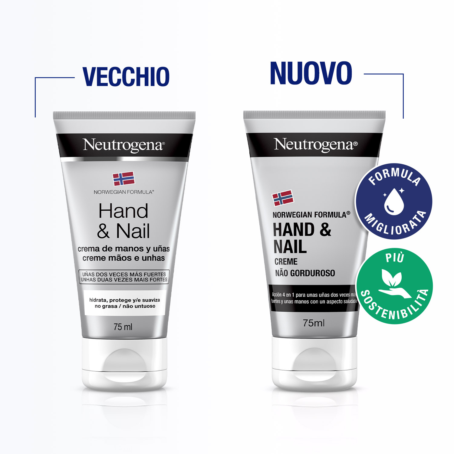 Neutrogena Formula Norvegese Crema Mani e Unghie formula 4 in 1 con Glicerina e Vitamina E 75 ml