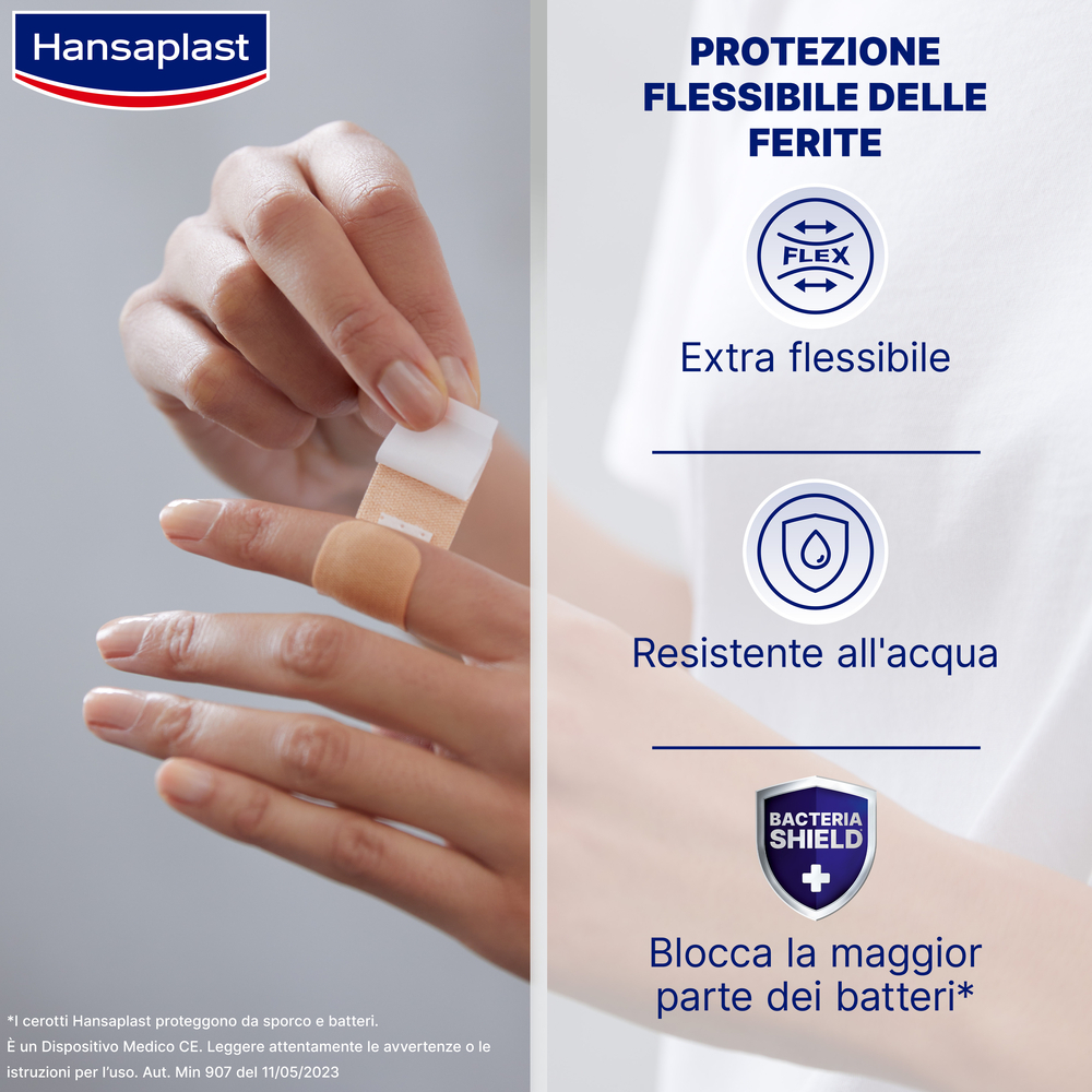 Hansaplast Cerotti Elastic, Cerotti elastici e flessibili per articolazioni, 20 pezzi in 2 formati