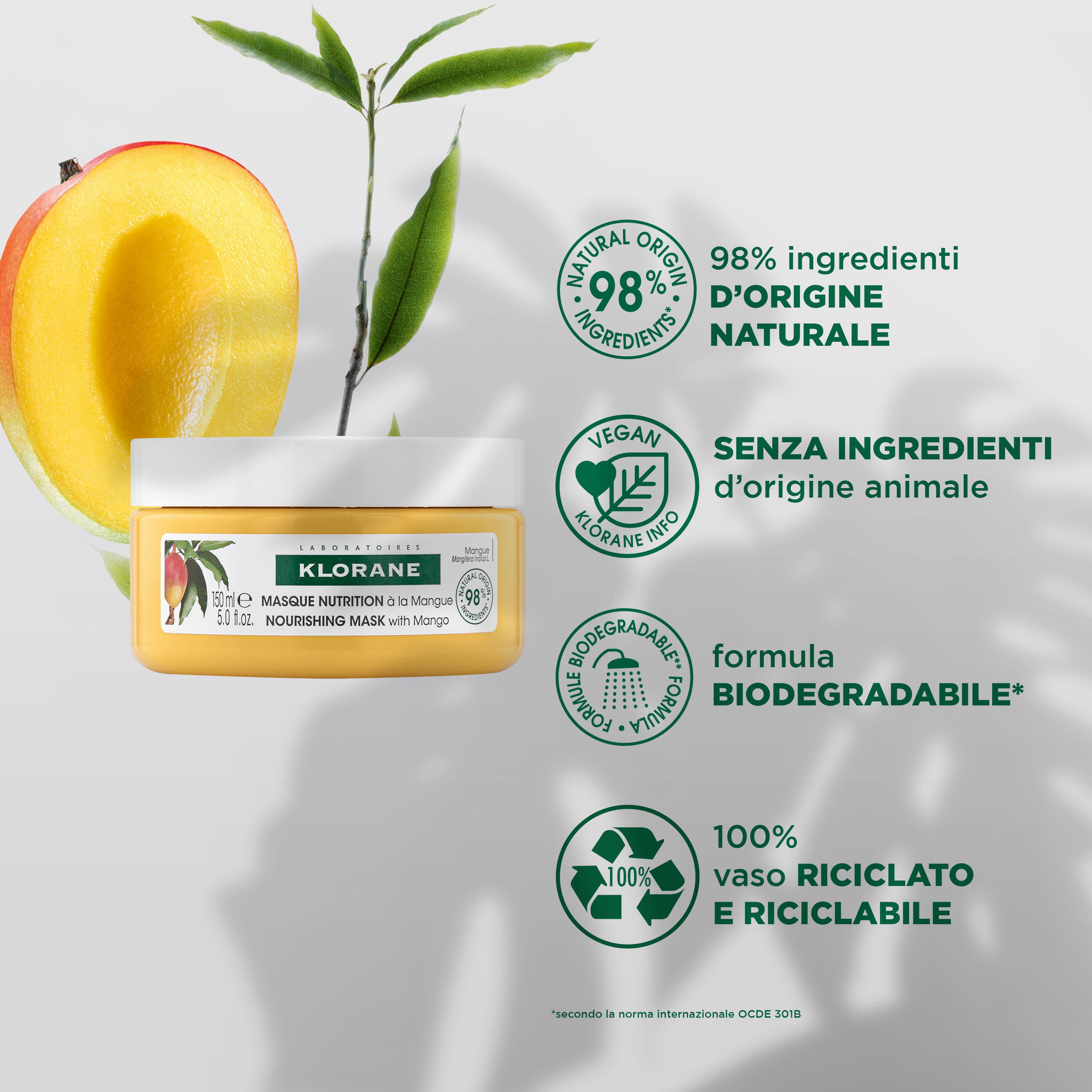 Klorane - Maschera Nutritiva Al Mango Per Capelli Secchi 150 ml