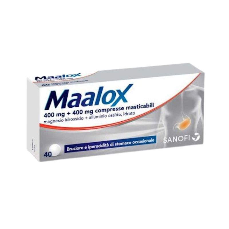 Maalox 400 mg + 400 mg - 40 Compresse Contro Bruciore E Iperacidità Di Stomaco Occasionale