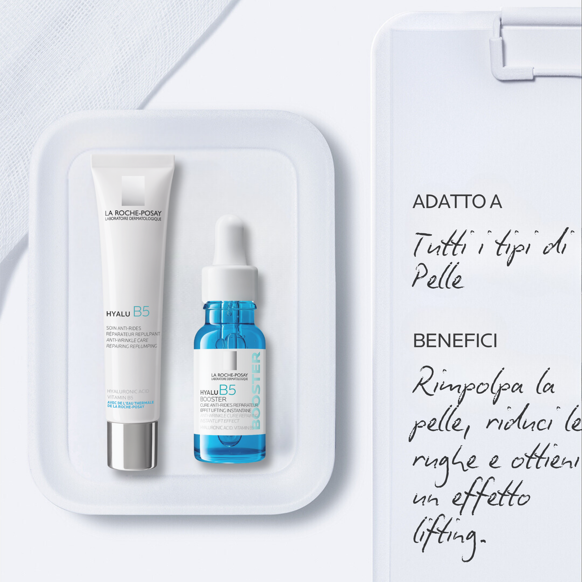 La Roche-Posay Cofanetto Limited Edition Routine Rimpolpante con Hyalu B5 Booster 15 ml + Hyalu B5 Crema Anti-rughe 40 ml