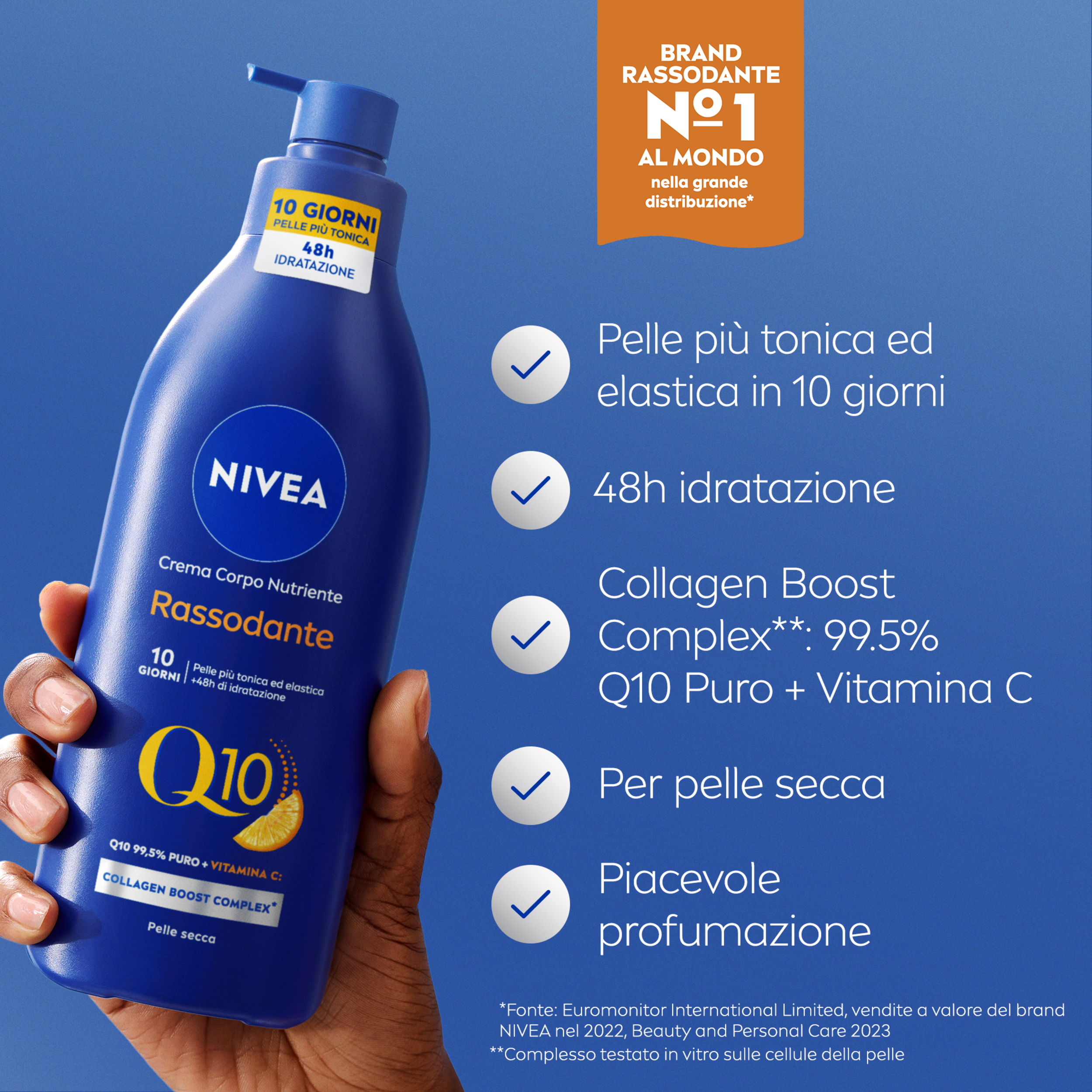 Nivea Q10 Crema Corpo Nutriente Rassodante 400 ml, Crema corpo rassodante e idratante pelle secca